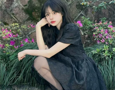 泡泡袖新中式连衣裙夏季设计感小众高级感黑色...