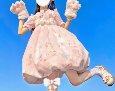 番茄喵 花苞裙 糖滚滚连衣裙 9成新 m码