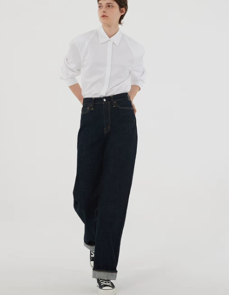 深蓝色牛仔ZNE Jeans经典原色赤耳牛...