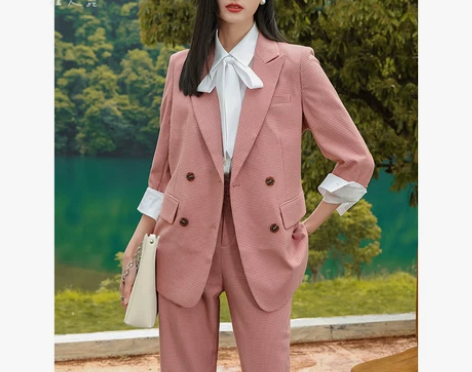 佳人苑套装女2022年秋季新款翻领五分袖上...
