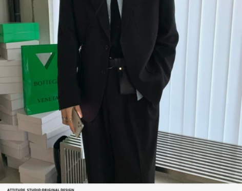 态度假两件衬衫领男士休闲小西装外套韩版潮流...