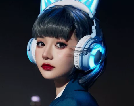 妖舞猫耳朵耳机3s发光头戴式蓝牙音乐电竞可...