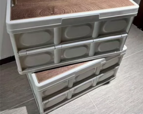 【个人闲置】户外露营收纳箱木盖车载可折叠储...