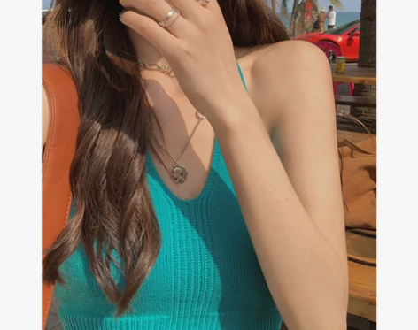 白水女 挂脖吊带背心女夏季新款辣妹网红炸街...