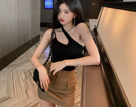 THESVN黑色吊带背心女2020夏内搭宽...