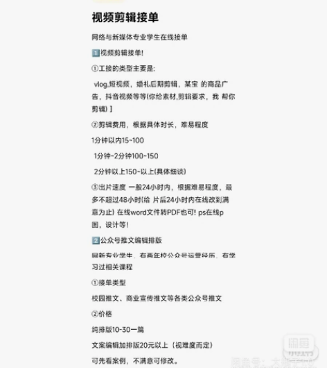 本人网络与新媒体专业学生,有相关学习经验个...