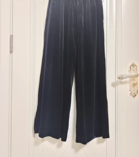 丝绒阔腿裤 基本全新 腰围95cm以内可穿...