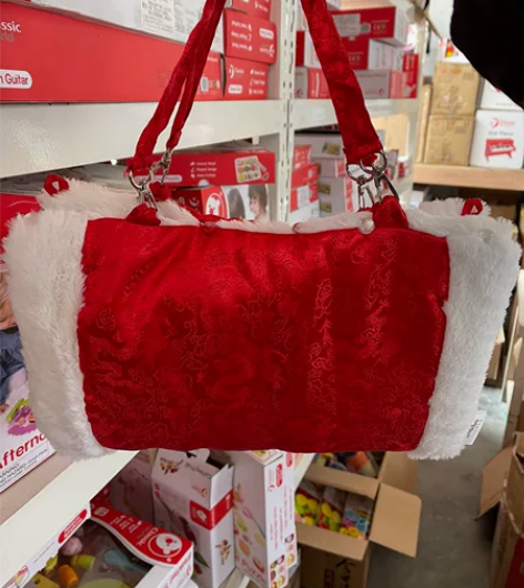 处理！新年红色手提包 毛绒款 尺寸（约）长...