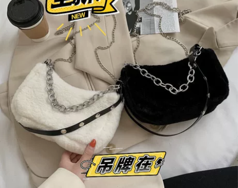毛毛包包女2020秋冬新款潮学生百搭毛绒单...