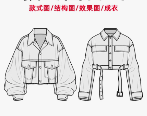 服装设计 款式图代画 结构图代画PSAI