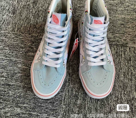 Vans 卡通彩虹独角兽高帮帆布休闲鞋 现...