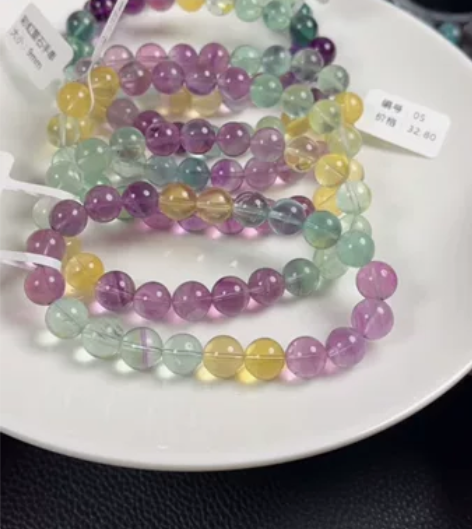 萤石手串手链彩虹萤石9mm 5.6号色浓的...