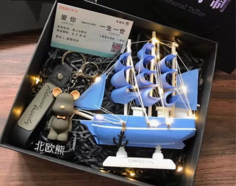 帆船模型一帆风顺桌面摆件毕业送男生生日同学...