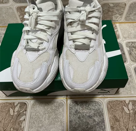 Puma 纯白老爹鞋 只穿过一次 纯白 回...