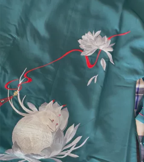 兰若庭 汉服 乘黄 明制 披风 绣花 大袖...