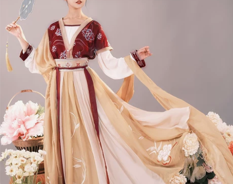 耀春醉芙蓉原创唐制汉服女中国风唐背子对襟衫...