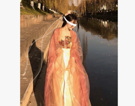 原创汉服晨袍女古装贵妃服唐制诃子裙大袖衫齐...