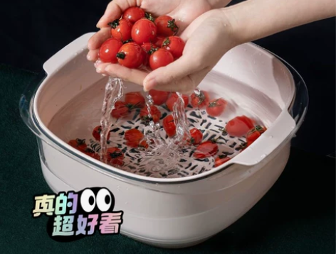 全新包邮低价出双层洗菜盆沥水篮厨房家用淘菜...