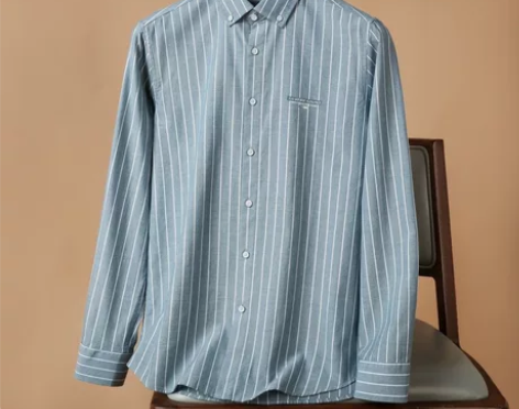 纯棉面料 清爽条纹 品牌剪标长袖衬衫男20...