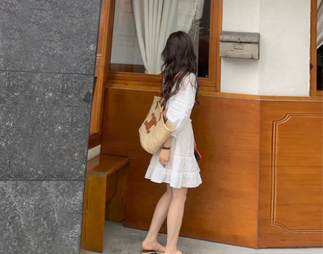 法式初恋裙温柔气质仙女裙白色长袖连衣裙a字...