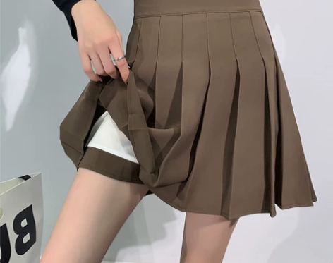 【初夏上新价】卡其色百褶裙女半身裙短裙春秋...