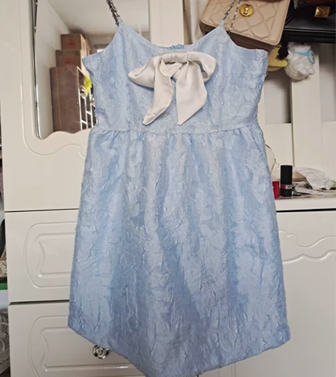 优雅甜美百搭立体蝴蝶水钻链条高腰显瘦吊带连...