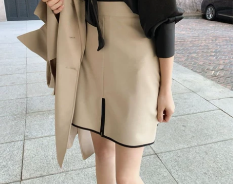 VIN 气质UP~OL夏季高腰半身裙修身包...