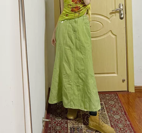 1.retio girl绿色牛仔鱼尾裙 国...