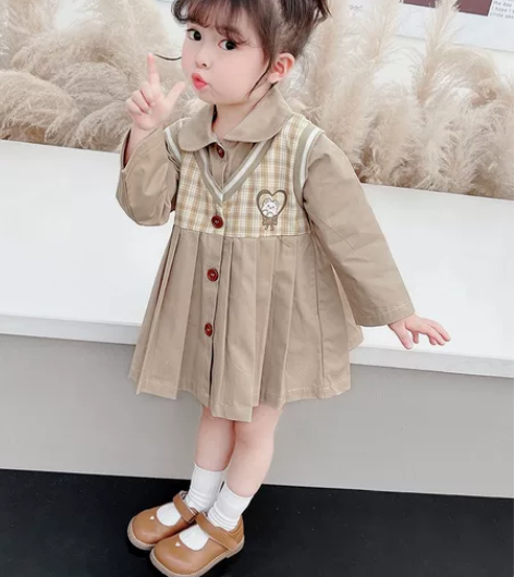 女童学院风连衣裙春秋2022新款洋气儿童公...