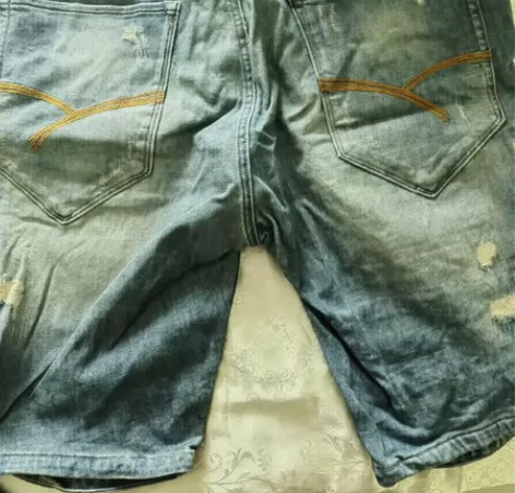 男士休闲ABLE牛仔短裤 裤长55cm裤腰...