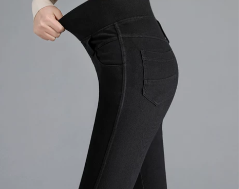 【礼遇价】弹力收腹牛仔裤女高腰松紧腰202...