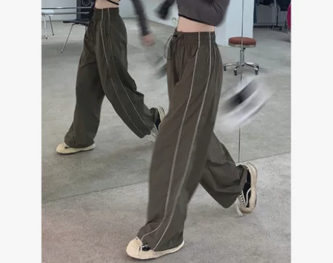 kumikumi复古直筒裤宽松阔腿裤初秋高...