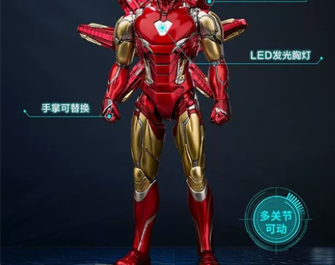 全新正版漫威1：7钢铁侠mk85超可动手办...