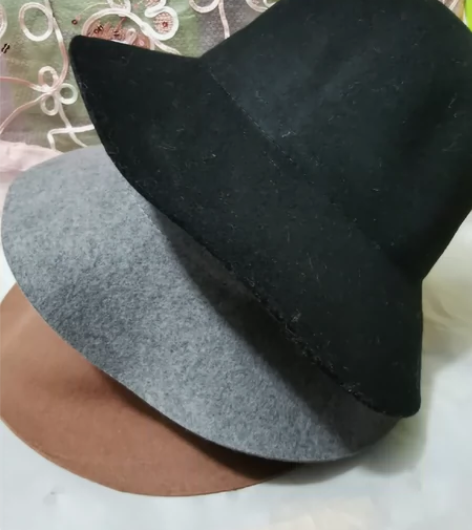 全新带吊牌商场撤柜羊毛大檐礼帽,明星同款,...