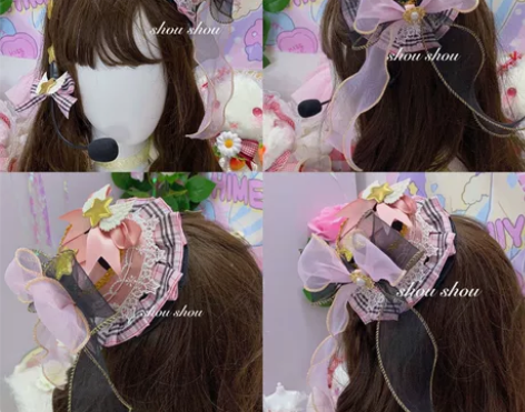 偶像宣言打歌服黑粉礼帽 手作lo闪光少女小...