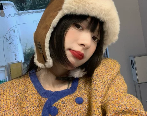 自留麂皮绒雷锋帽女秋冬百搭加厚护耳飞行帽冬...
