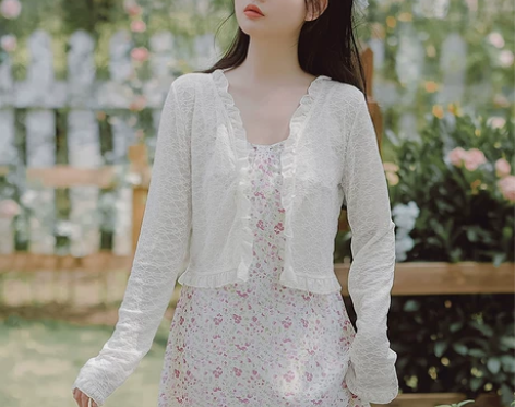 仙女超仙吊带裙外搭罩衫披肩夏季配裙子针织防...