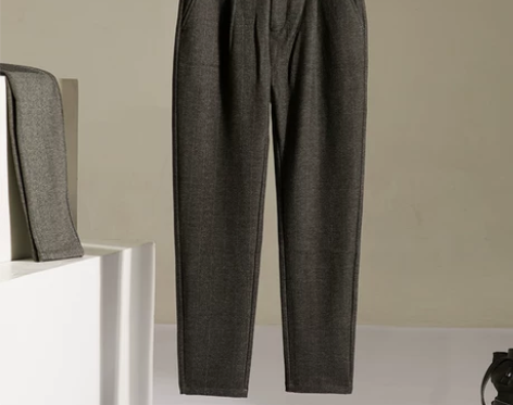 男潮流冬款修身男士休闲裤长裤男人字纹松紧款...