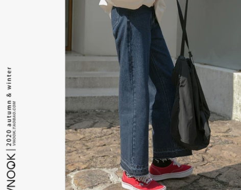 VNOOK2020FW 九分牛仔裤女秋冬高...