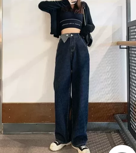 PVJ辣妹牛仔裤女2022年新款设计感小众...