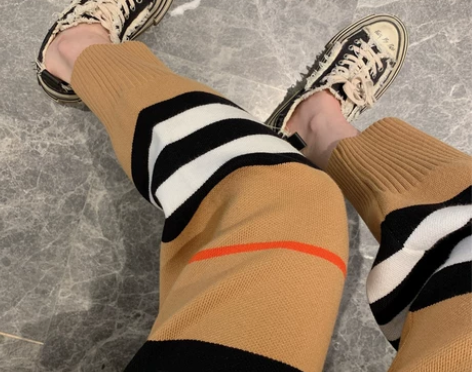 经典复古条纹裤子女显瘦百搭休闲长裤秋冬新款...