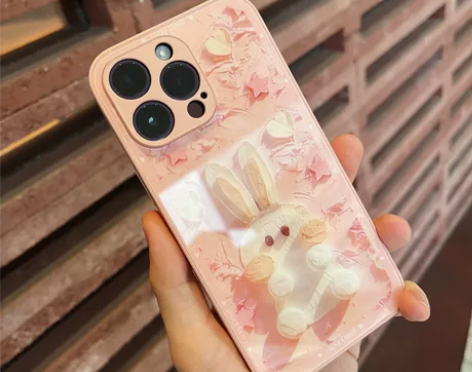 中国红兔子适用苹果手机壳新款 液态玻璃防摔...