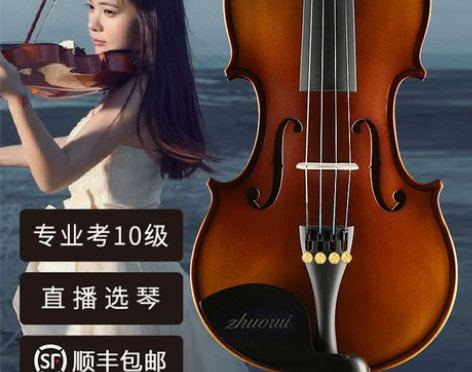 【春节不打烊】浩成进口实木小提琴初学者手工...