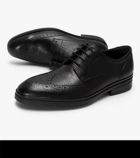 柯洛欧男士头层牛皮布洛克雕花耐磨超轻底加州...