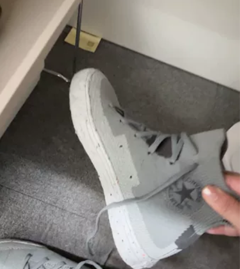 正品converse匡威 弹力针织透气高帮...