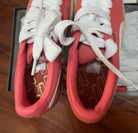 彪马puma全新，休闲板鞋，珊瑚粉，底子亮...