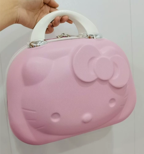 全新!KT猫手提行李箱化妆包化妆箱手提包小...