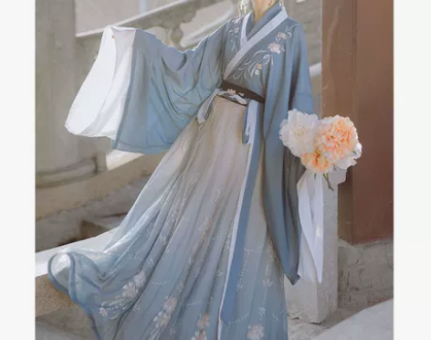 桔屿梧桐落汉服女中国风交领大袖齐腰襦裙魏晋...