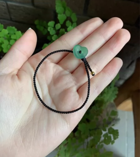 大万陈 湖水绿爱心扣手绳 自珍可排 绝美的...