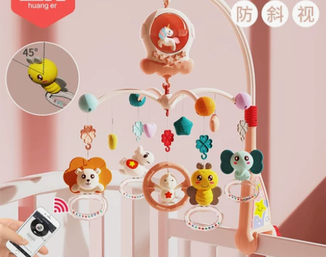 宝宝音乐床铃婴儿新生益智床头旋转摇铃悬挂安...